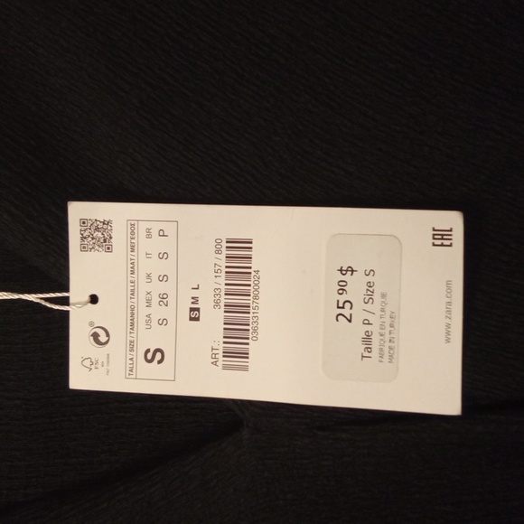 ZARA black textured top - Picture 3 of 4